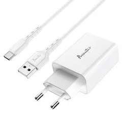 МЗП Avantis A425 QC3.0 single port 3.0A/18W + Type-C cable White - основне фото