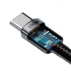 USB кабель Baseus Cafule PD2.0 100W Type-C toType-C (20V 5A) 2M  (CATKLF-ALG1) - допоміжне фото