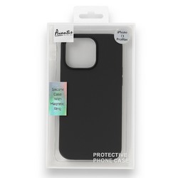 Чохол Avantis Silicone case with Magnetic Ring для iPhone 15 Pro Max Black - Фото 1