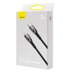 USB кабель Baseus Glimmer series Fast charging Type-C to iP 20W 1m Black - Фото 1