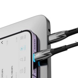 USB кабель Baseus Glimmer series Fast charging Type-C to iP 20W 1m Black - Фото 2