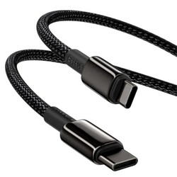 USB кабель Baseus Tungsten Gold Fast charging USB to Type-C 100W 1m Black (CAWJ000001) - Фото 2