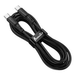 USB кабель Avantis AC-87сс Plus 2m Silicone PD 60W Type-C to Type-C Black - основне фото