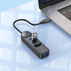 USB HUB Borofone DH5 4in1 (Type-C to USB3.0x4) 0,2m - Фото 2