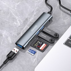 USB HUB Jokade JC011 Type-C multi-function converter USB3.0*3+SD+TF Black - Photo 2