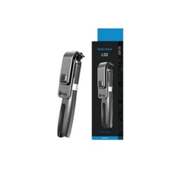 Монопод для селфі з триногою L02 (BT пульт, додаткове кріплення на 1/4') Black - Фото 1