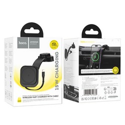 Автотримач Hoco HW24 Magnetic Wireless з БЗП Black - Фото 1