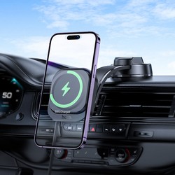 Автотримач Hoco HW24 Magnetic Wireless з БЗП Black - Фото 2