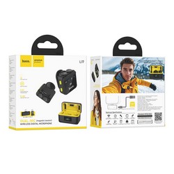 Бездротова мікрофонна система HOCO L17 Dual-mic magnetic wireless iPh/Type-C Black - Photo 1
