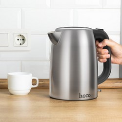 Електрочайник HOCO HE12 1,7L stainless steel electric kettle (EU) Stainless Steel - Фото 5