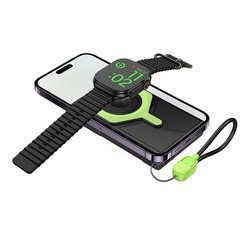Power Bank Hoco DB83 22.5W+PD20W magnetic, with watch charging, cable 10000mAh Blackgreen - Photo 2