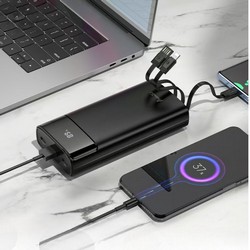 Power Bank Avantis A386 Pro High Speed Built in Cable 22.5W 20000 mAh Black - Фото 5