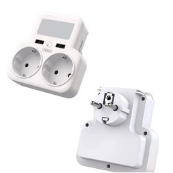 Мережевий розгалужувач XO WL09 2AC/2USB з нічником - основне фото