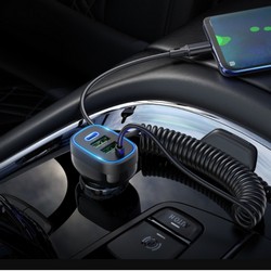 Автомобільний зарядний пристрій Hoco NZ11A PD30W 2USB/Type-C + USB + Lightning Black - Фото 2