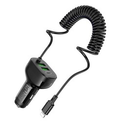 Автомобільний зарядний пристрій Hoco NZ11A PD30W 2USB/Type-C + USB + Type-C Black - Фото 2