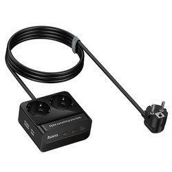 Мережевий подовжувач Hoco AC27 PD30W (1USB/2Type-C/2xSocket) 2м Black - Фото 2