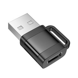 Перехідник Hoco UA31D USB2.0 - Type-С Black - Фото 2