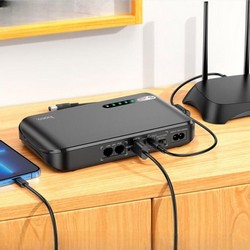 Джерело безперебійного живлення Hoco DB62 Mini UPS 20000 mAh Black - Фото 4