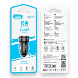 АЗП Jokade JH039 Single port QC3.0 Black - Фото 1