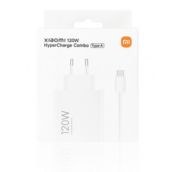 Мережевий зарядний пристрій Xiaomi 120W HyperCharge Combo (Type-A) Original (MDY-14-EE) White - Фото 1