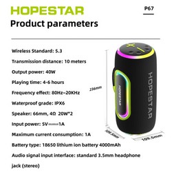 Колонка Hopestar P67 Black - Фото 1