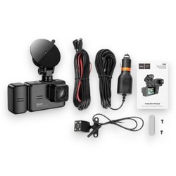 Відеореєстратор Hoco DI62 (3 камери) Black - Фото 2