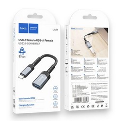 Перехідник Hoco UA24 Type-C - USB 3.0 Grey - Фото 1