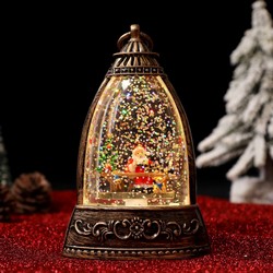 Нічник "Різдвяний ліхтар" 13*8,5 см AT-DS16 (Ялинка та сніговик у бронзому ліхтарі) - Фото 3