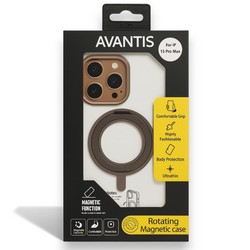 Чохол Avantis Rotating series magnetic case (PC) для iPhone 17 Transparent silver - Фото 1