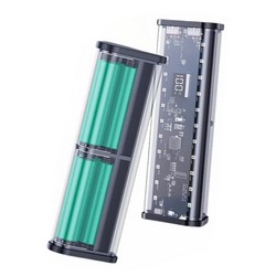 Корпус Multi-powerbank A6 під елементи 18650 до 6 шт. 22,5W з бокою LED підсвіткою Clear - Photo 2