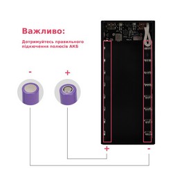 Корпус Multi-powerbank L16 під елементи 18650 до 16 шт. 22,5W+15W бездротова зарядка, ліхтар Black - Photo 3