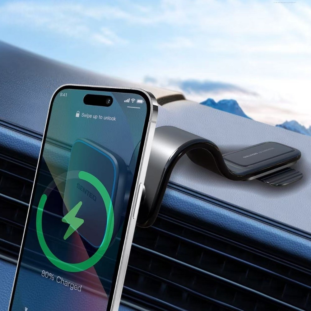 Автотримач з бездротовим ЗП Senteo SH-05 Fixed Series magnetic holder Window mount Black - Фото 2
