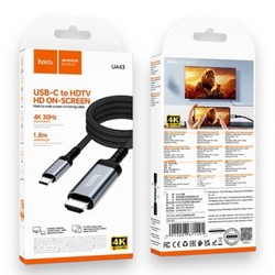 Перехідник Hoco UA43 Type-С - HDTV HD Grey - Фото 1