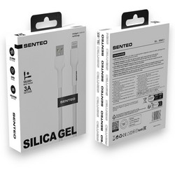 USB cable Senteo SL-03 Silica Gel USB-A to Lightning 1m 3A White - Фото 1
