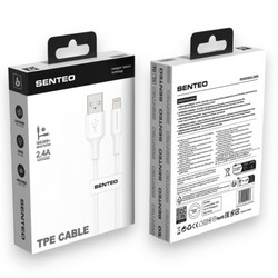 USB cable Senteo SL-06 TPE USB to Lightning 2,4A White - Фото 1