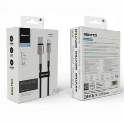 USB cable Senteo SM-03 Iron series 100W USB-C to USB-C 2m Black - Фото 1