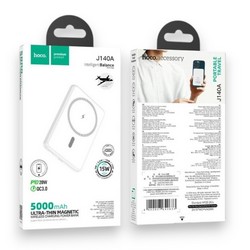 Power Bank Hoco J140A Tony PD20W wireless charging 5000mAh White - Фото 1