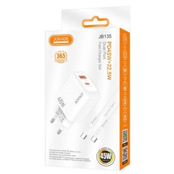 МЗП Jokade JB135 PD45W+22,5W with Type-C to Type-C White - Фото 1