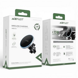Автотримач Acefast Magnetic D3 з бездротовою зарядкою Silver - Фото 1
