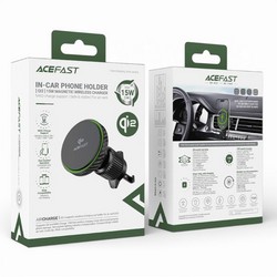 Автотримач Acefast Magnetic D33 Qi2 з бездротовою зарядкою Black - Фото 1