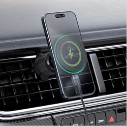 Автотримач Acefast Magnetic D33 Qi2 з бездротовою зарядкою Black - Фото 3