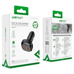 АЗП Acefast B9 66W USB-C+2USB-A Black - Фото 1