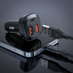 АЗП Acefast B9 66W USB-C+2USB-A Black - Фото 2