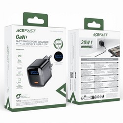 МЗП Acefast A115 PD30W GaN with digital display 1USB-C Black - Фото 1