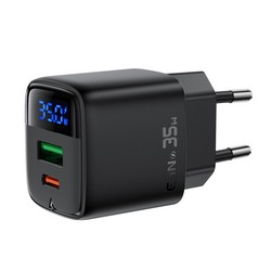 МЗП Acefast A116 PD35W GaN with digital display USB-C+USB-A Black - Фото 3