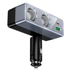 Розгалужувач Hoco Z65B 1прикурювач/1USB/1Type-C QC3.0 PD48W Black - Photo 2