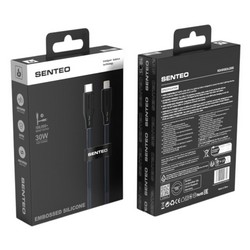 USB cable Senteo SL-04 Embossed Silicone USB-C to Lightning 30W 1m Black - Photo 1