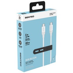 USB cable Senteo SL-07 Skin Silicone 60W USB-C to USB-C 1.2m White - Photo 1