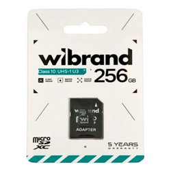 microSDXC Wibrand 256Gb class 10 (adapter SD) UHS-1 U3 - Фото 1