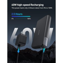 Power Bank Alfox AF-PB007 PD100W USB-A+C 30000 mAh Black - Photo 3